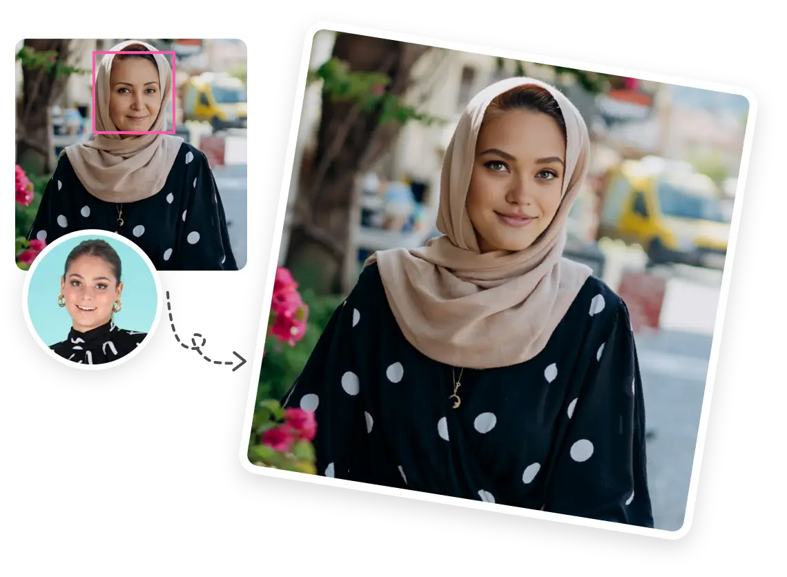 Change satin hijabs color